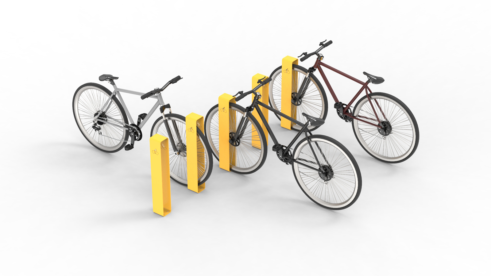 Bicicletero metálico para espacios públicos Nomen